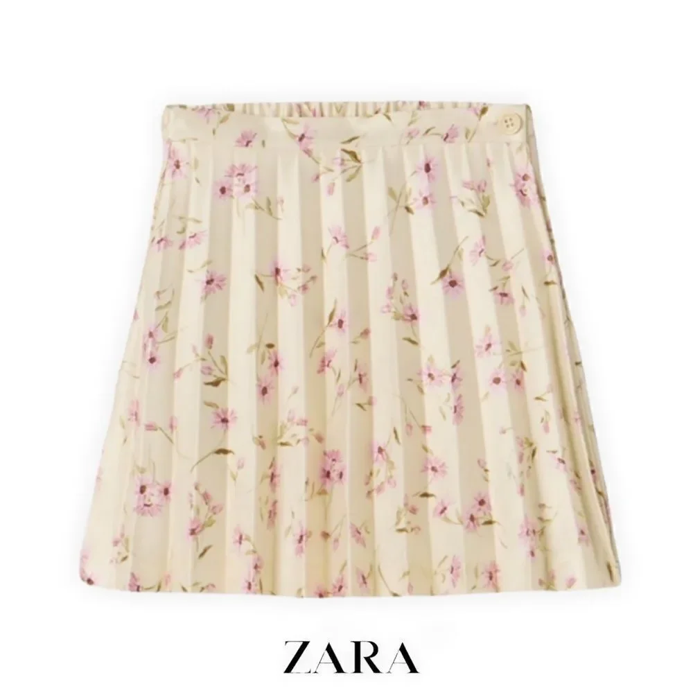 ZARA Kids | Cream | FLORAL PLEATED SKIRT